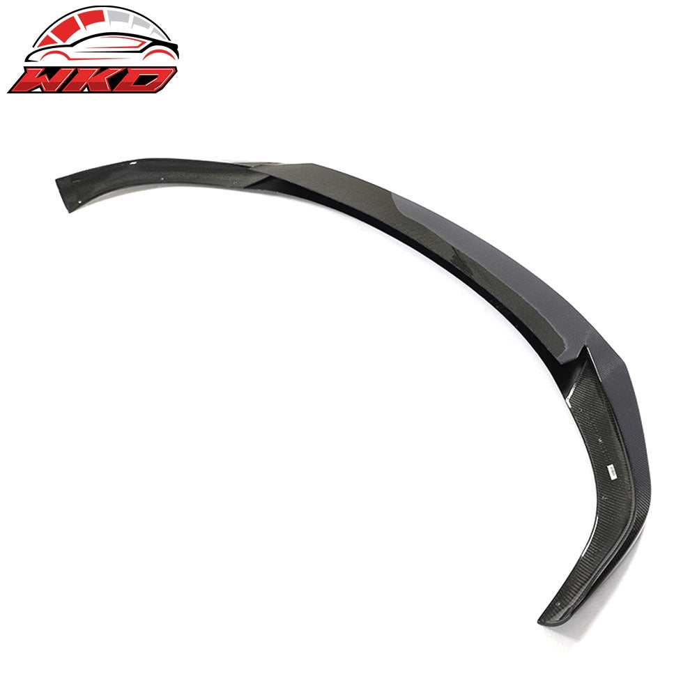 Fits 21-25 Tesla Model S Revozport Carbon Fiber Front Bumper Spoiler Gloss Black