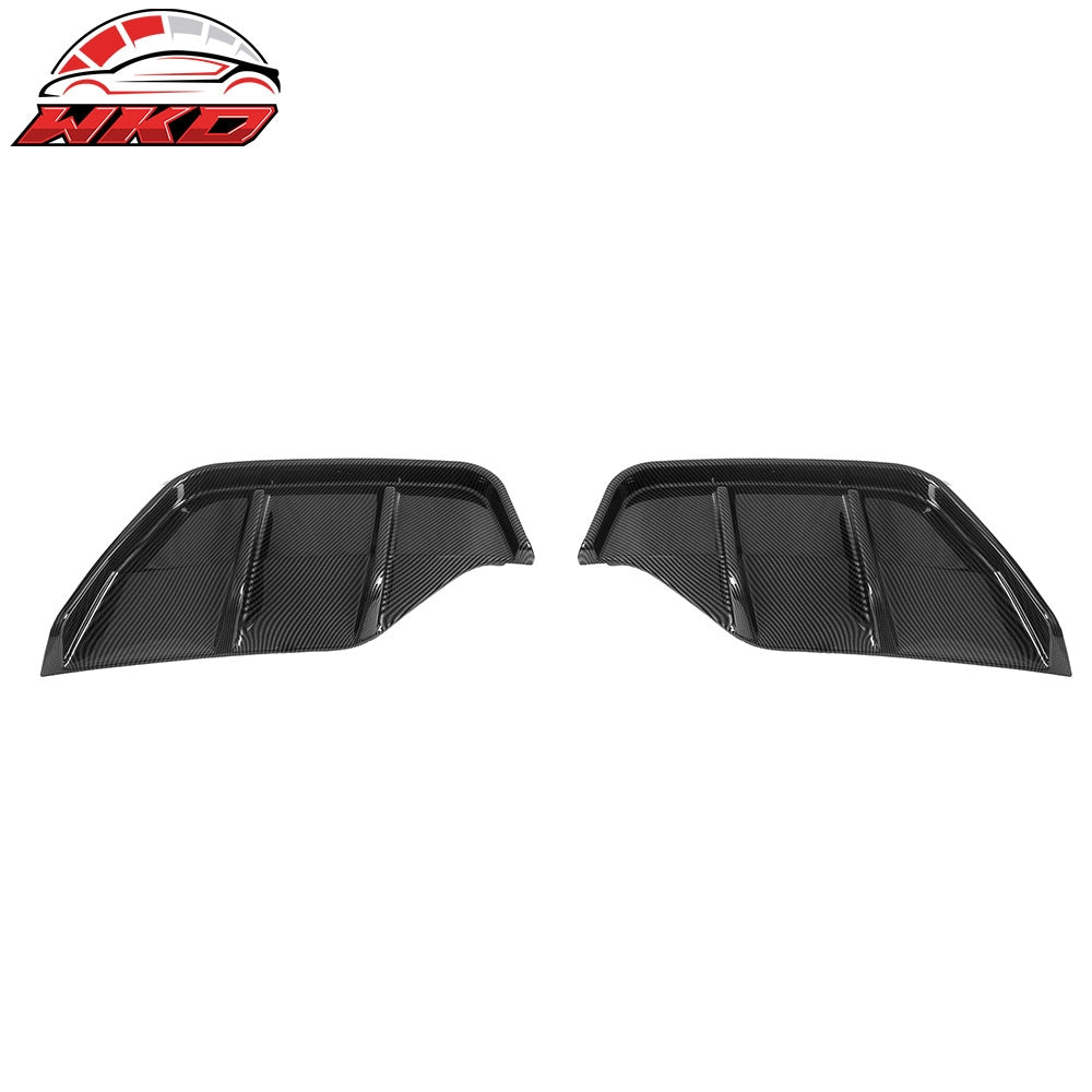 Fits 25-26 Tesla Model Y Juniper Rear Bumper Side Apron Carbon Fiber Print Cap