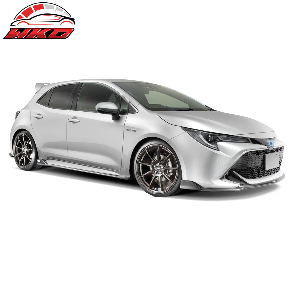 Fits 19-25 Toyota Corolla Hatchback Side Skirts Extension ABS Painted #218 Black