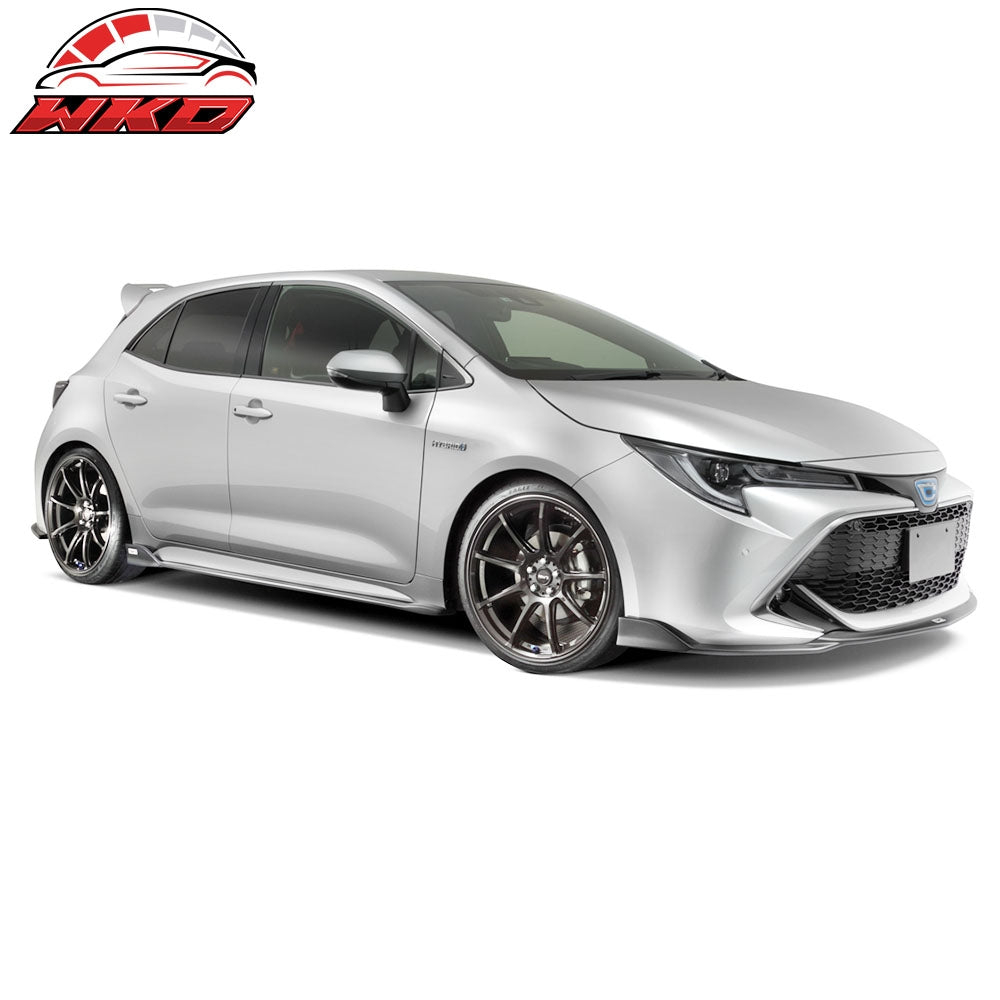 Fits 19-25 Toyota Corolla Hatchback Side Skirts Extension ABS Painted #218 Black