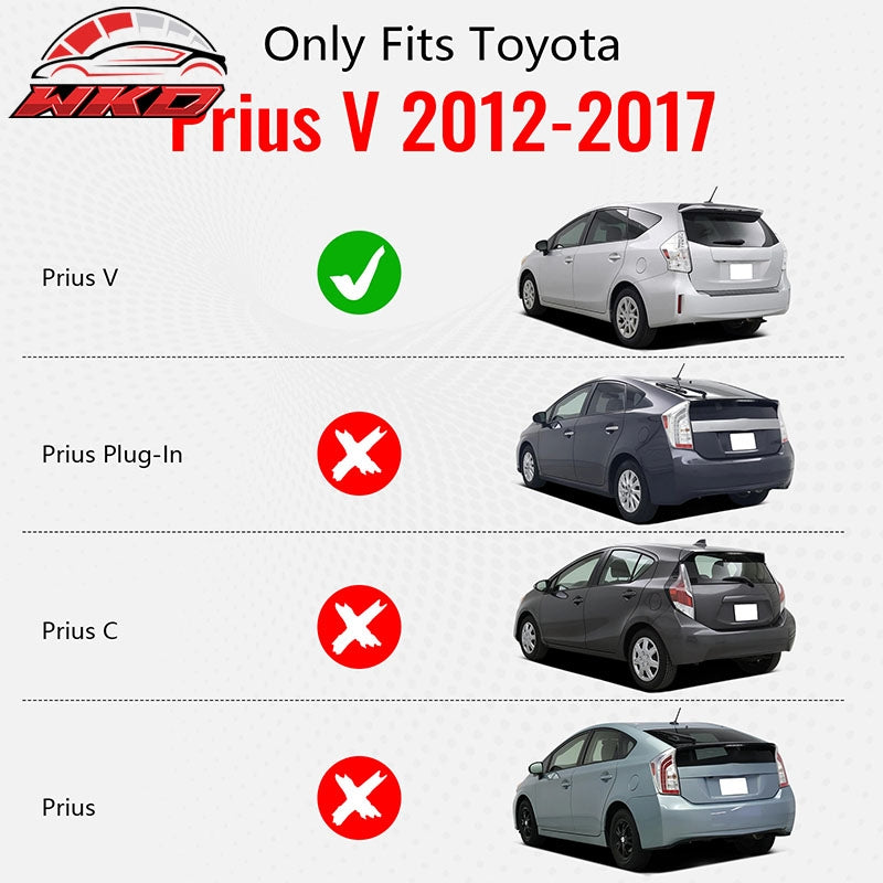 Fits 12-17 Toyota Prius V TPE All Weather 3PCS Floor Mats + Rear Trunk Mat Liner