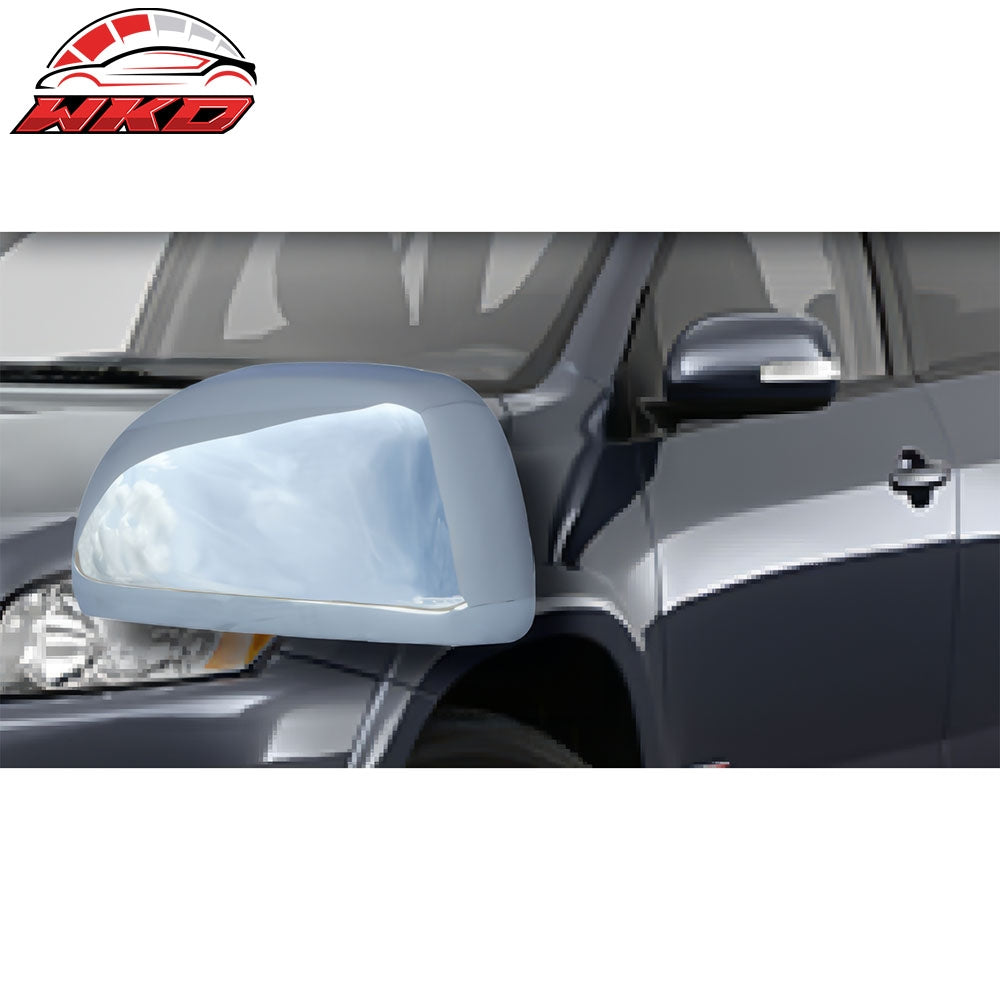 Fits 06-12 Toyota Rav4 Rearview Mirror Cover Cap W/O Signal Light Cut-Out Chrome