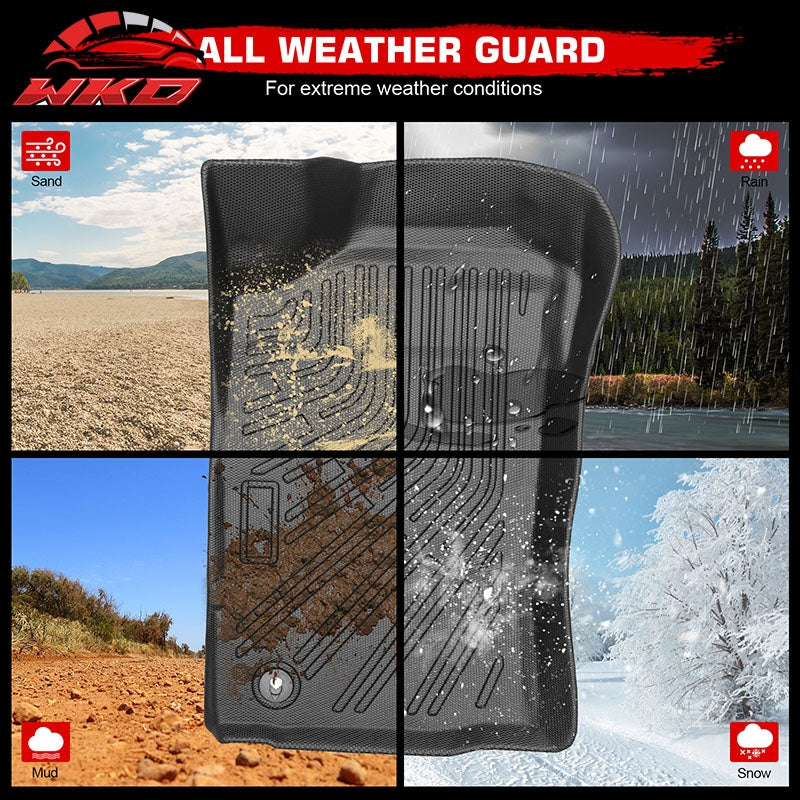 Fits 95-04 Toyota Tacoma XtraCab Anti-Slip Floor Mats All Weather TPE Carpets