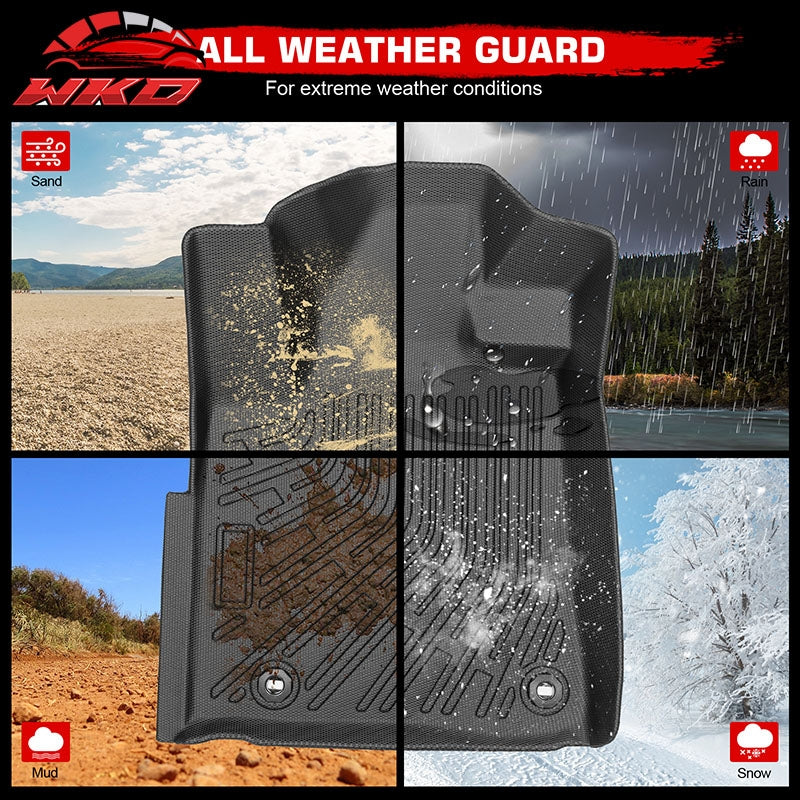 Fits 14-21 Toyota Tundra Crew Cab Anti-Slip Floor Mats All Weather TPE Carpets