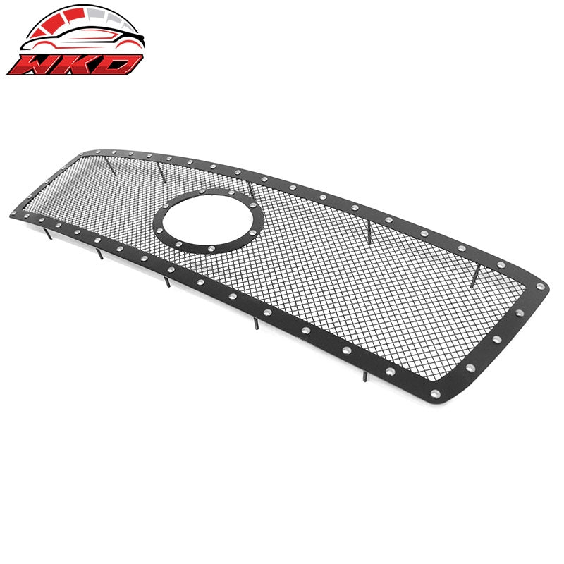 Fits 10-13 Toyota Tundra Mesh Front Grille Black + Chrome Rivets Stainless Steel
