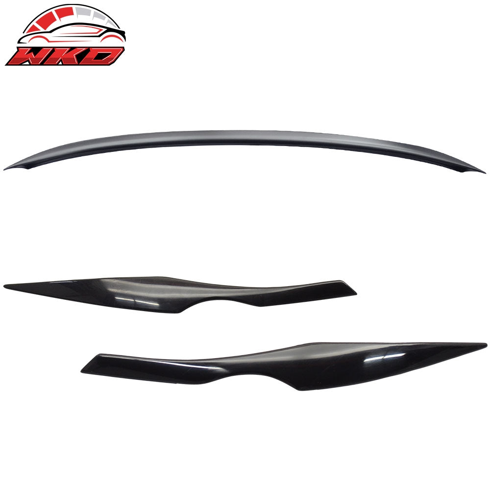 Fits 06-11 BMW 3 Series E90 Sedan OE Trunk Spoiler & Headlight Eyelid Covers