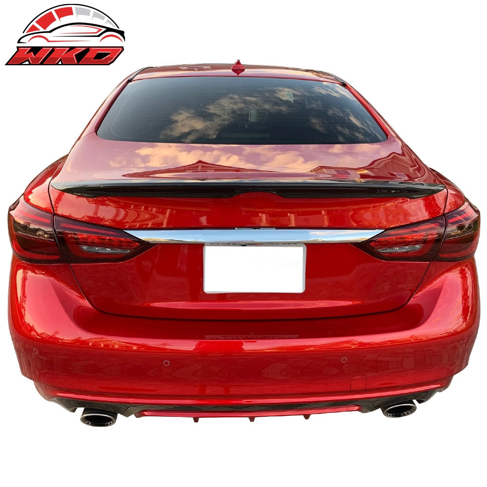 Fits 14-24 Infiniti Q50 Sedan OE Factory Trunk Spoiler - Matte Carbon Fiber (CF)