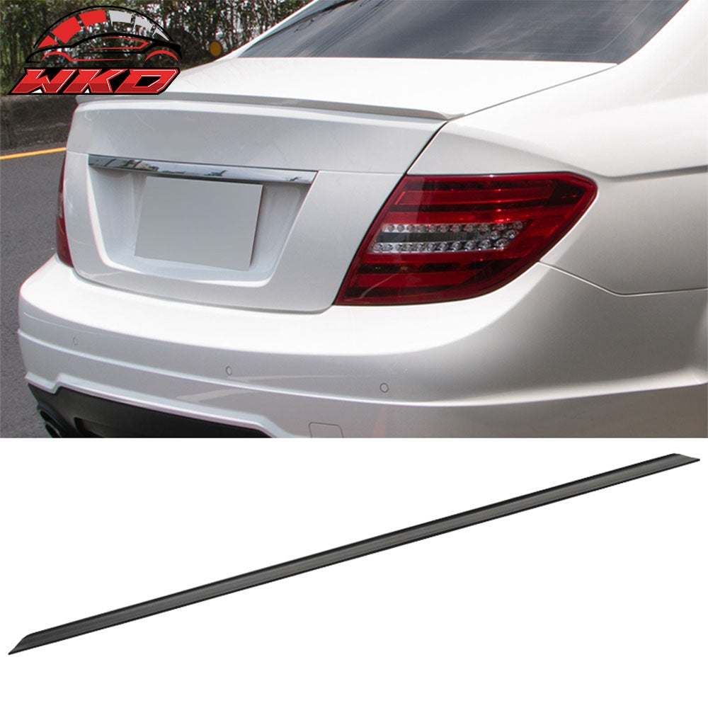 Fits 08-14 Benz W204 C Class Sedan PU Flexible Unpainted Black Trunk Spoiler