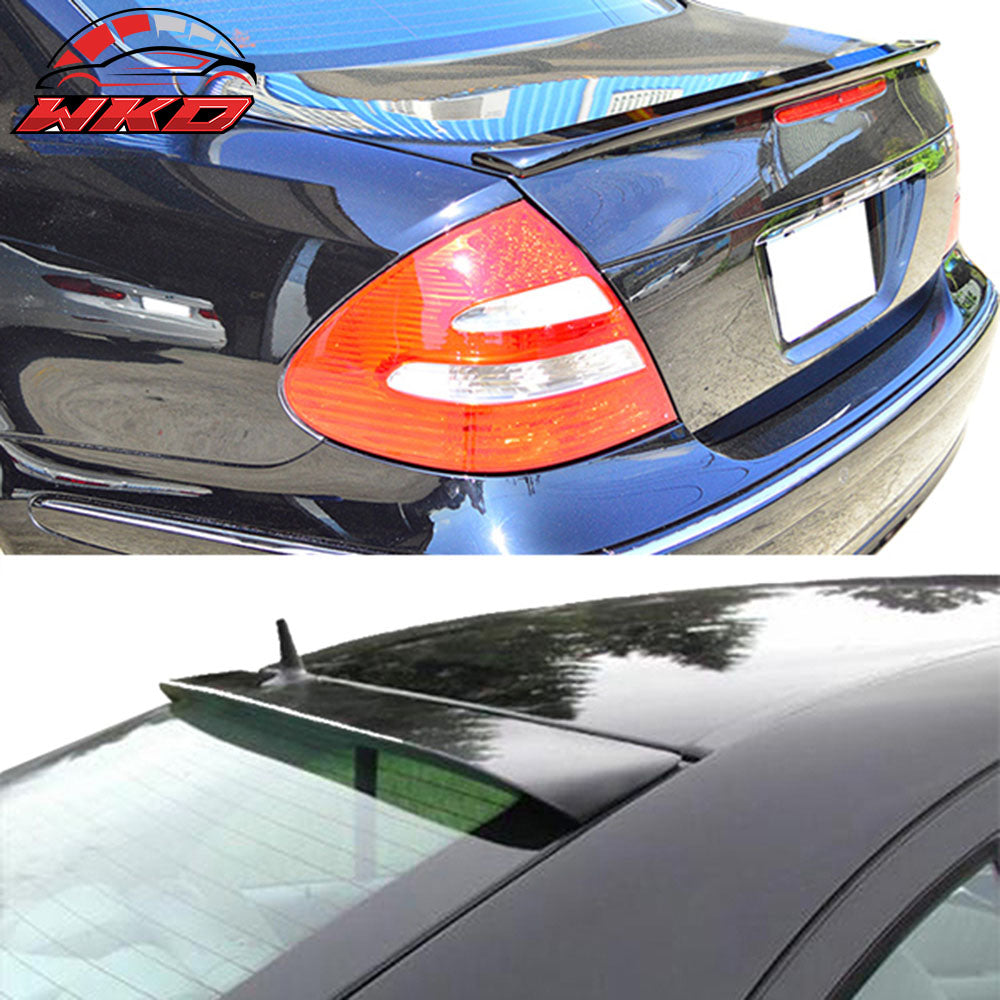 Fits 03-05 Benz E Class W211 Sedan L Type Trunk Spoiler & Roof Spoiler Wing ABS