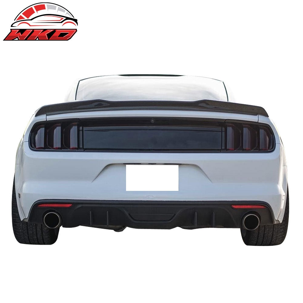Fits 15-23 Ford Mustang Coupe High Kick V Style Trunk Spoiler Matte Carbon Fiber