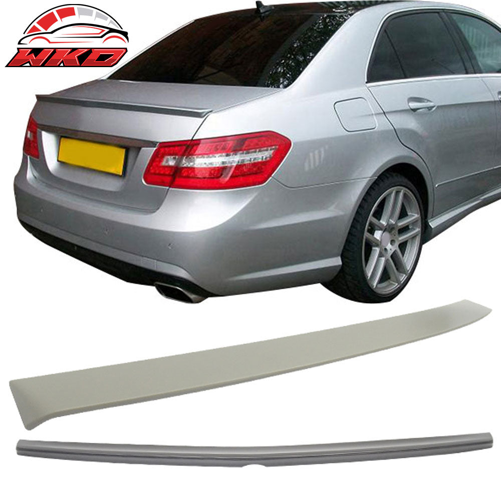 Fits 10-16 Benz W212 E-Class Sedan AMG Trunk Spoiler Lip & OE Style Roof Spoiler