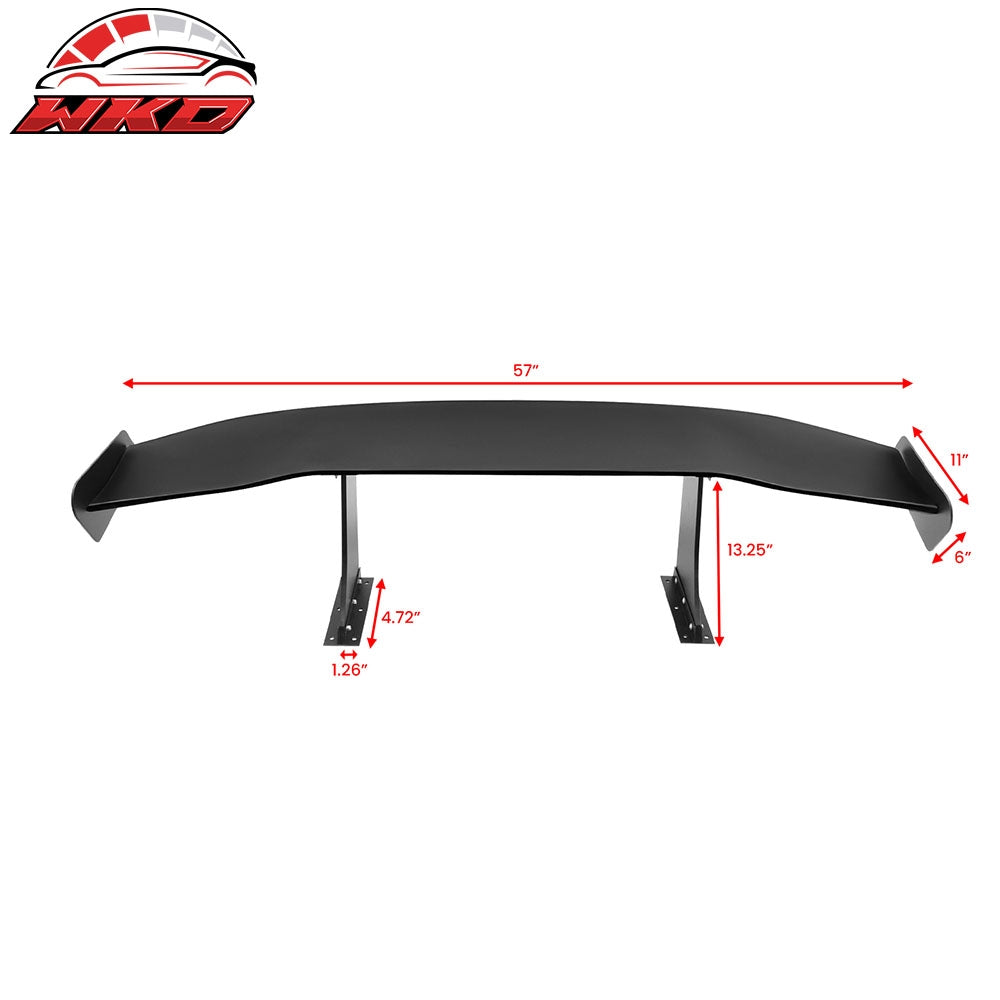 Universal 57" GT Trunk Spoiler Adjustable Rear Racing Wing (V4C Leg + V4C Plate)
