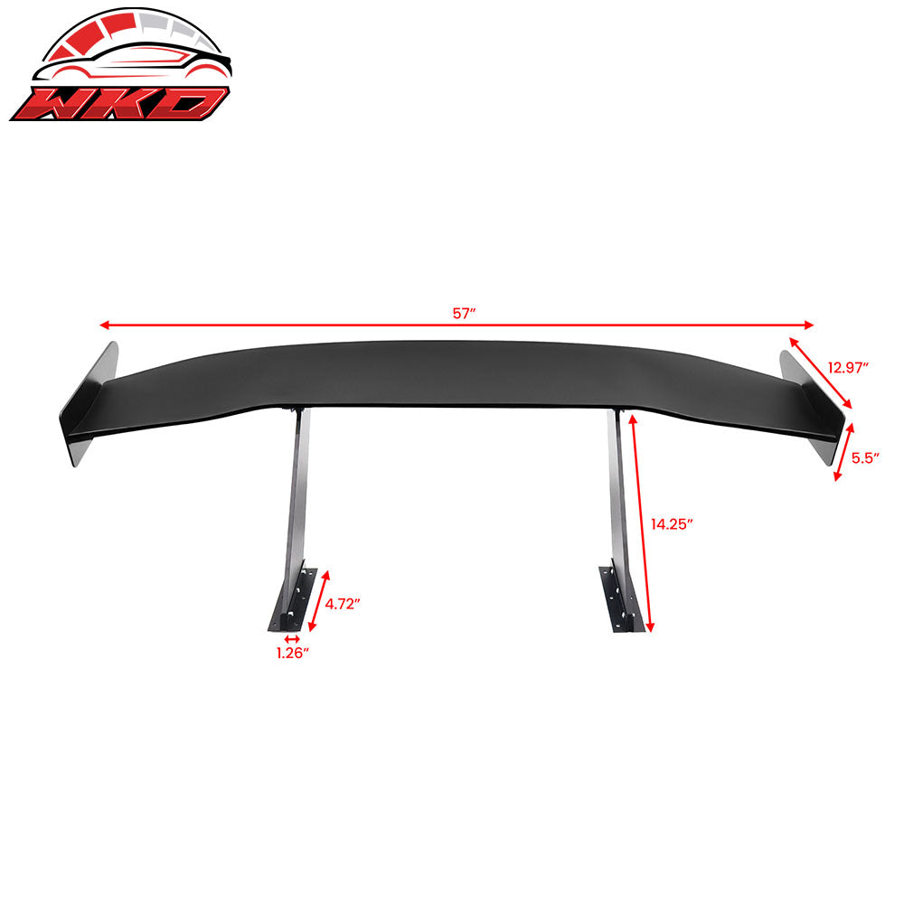 Universal 57" GT Trunk Spoiler Adjustable Rear Racing Wing (V4D Leg + V4A Plate)