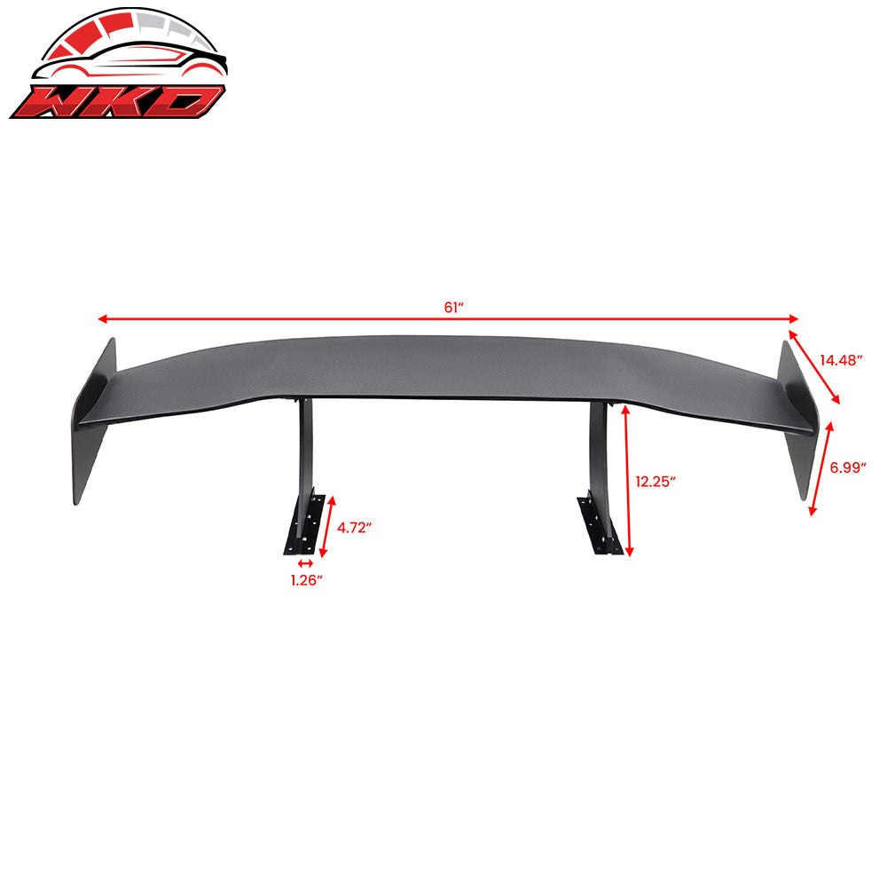 Universal 61" GT Trunk Spoiler Adjustable Rear Racing Wing (V4A Leg + V4D Plate)