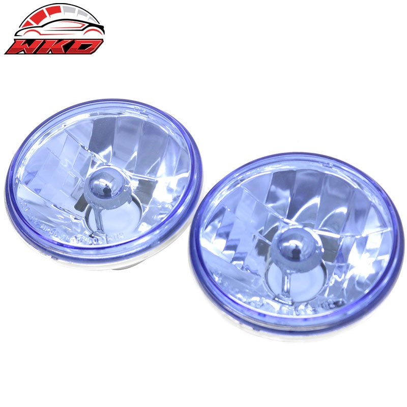 Fits Universal 5" Head Lights Blue Lamps Cover for H4 12V 55/60W Bulb 2PCS Set