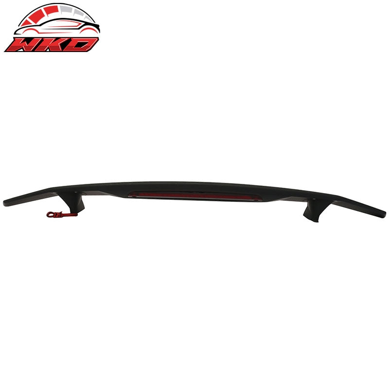 Universal 52" 2 Post Rear Trunk Spoiler W/3RD Brake LED Light ABS Matte Black