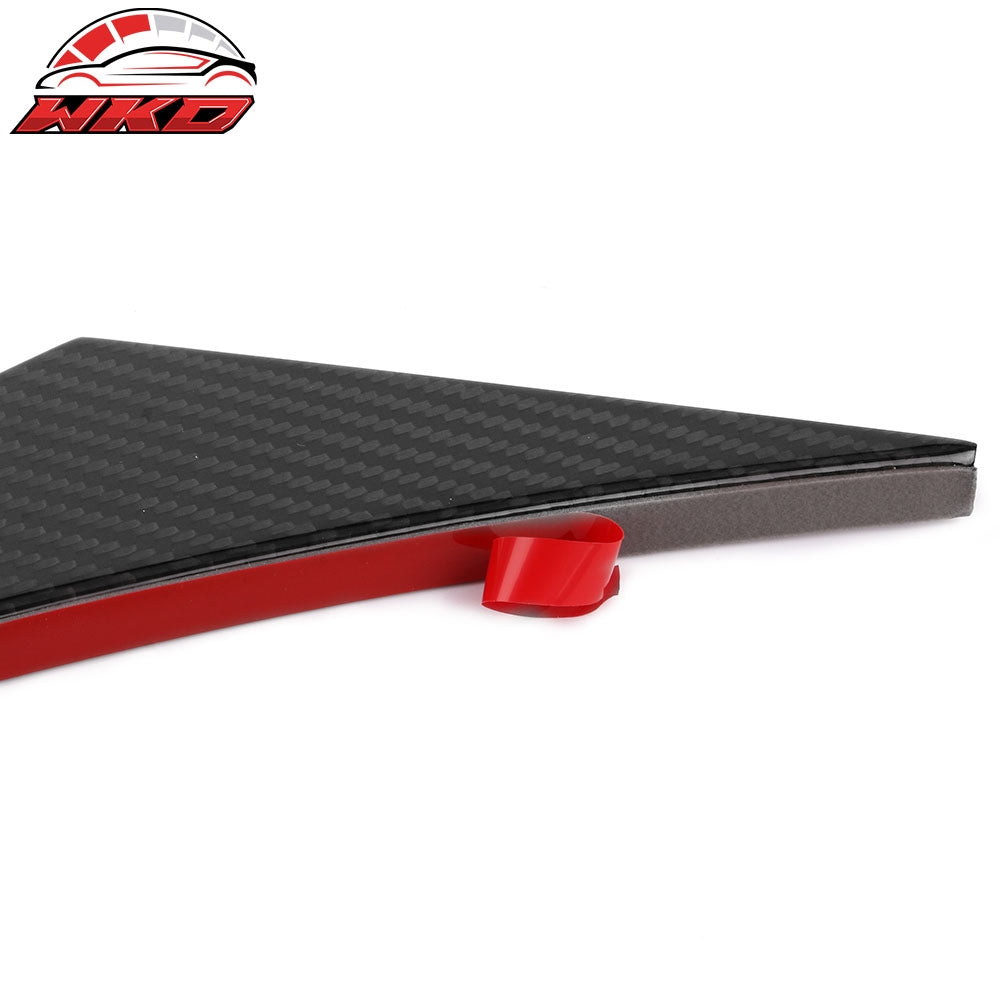 Universal Front Bumper Lip Canards Splitters Fin 4Pc V2 Style - Carbon Fiber
