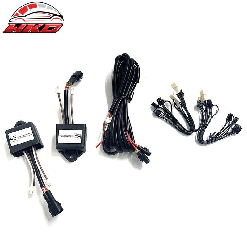 Universal LH RH Front Rear Bumper Decorative LED Lights Lamps Silver 12PCS