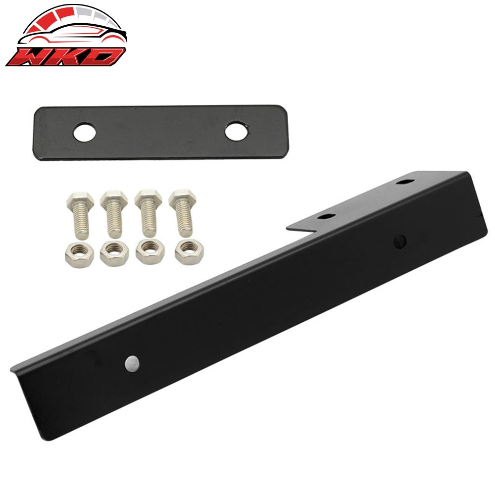 Black Brushed Aluminum Front License Plate Relocate Mounting Bracket Universal