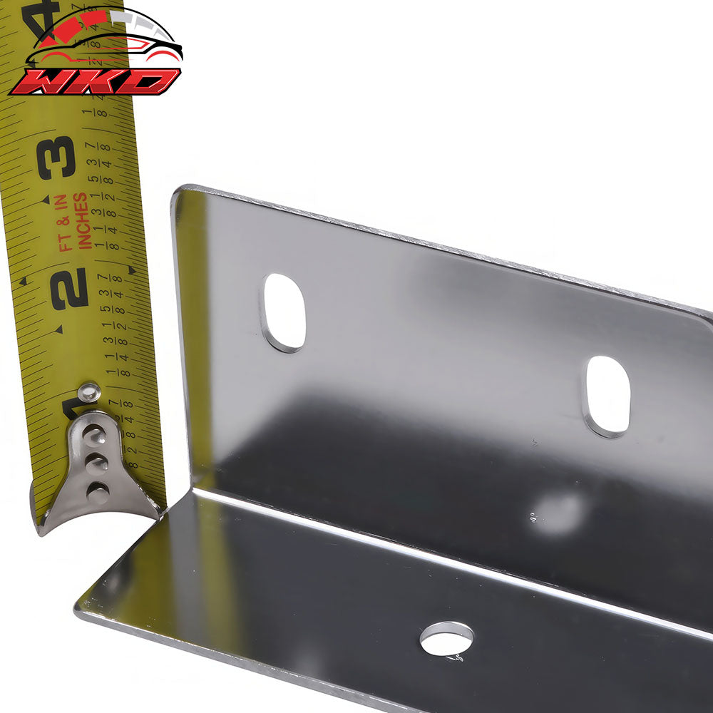Universal Silver Brushed Aluminum Front License Plate Relocate Mounting Bracket