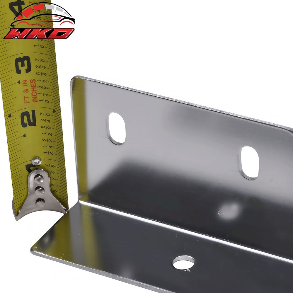 Universal Silver Brushed Aluminum Front License Plate Relocate Mounting Bracket
