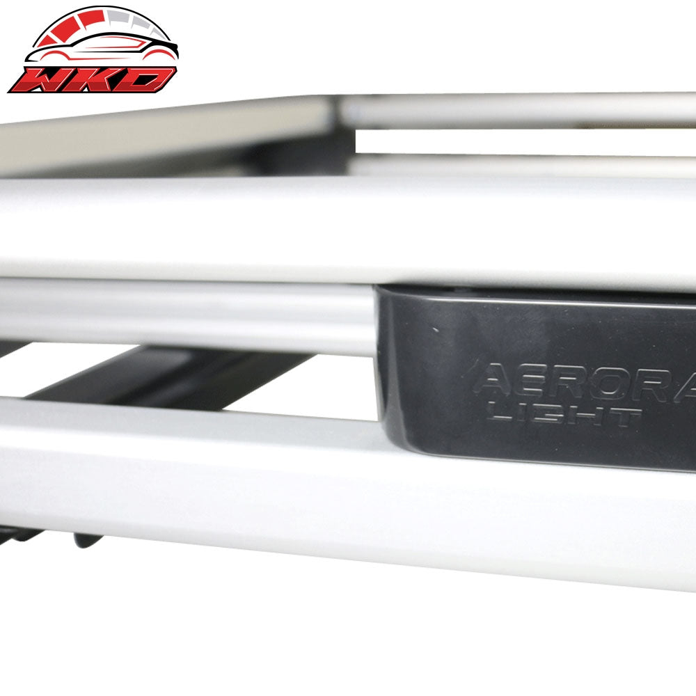50x35x5 In SUV Top Rack Cargo Luggage Carrier Basket + Cross Bar Aluminum Silver
