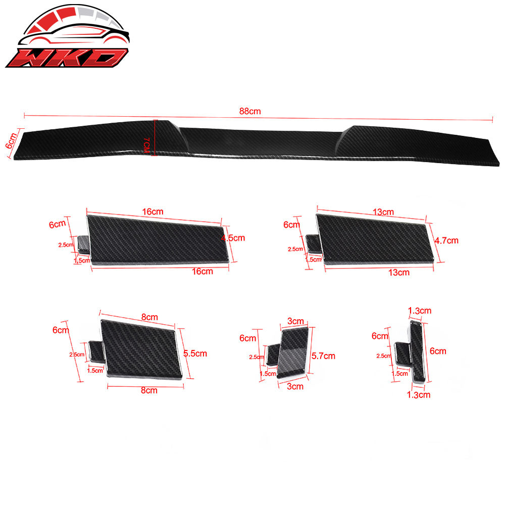 Universal Fit Carbon Fiber Print Top Rear Roof Spoiler Wing Adjustable Splitter