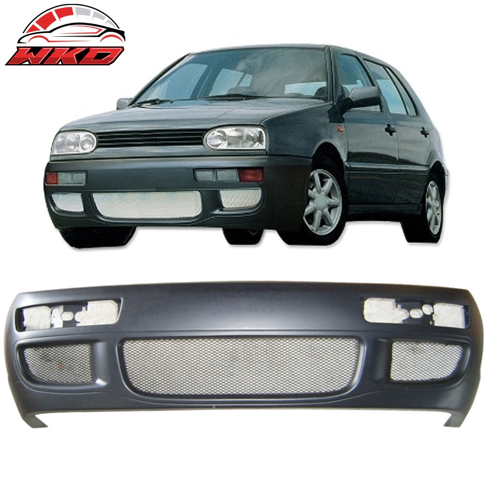 Fits 93-99 VW Golf 3 MK3 GTI Style Front Bumper Cover Unpainted Steel Mesh