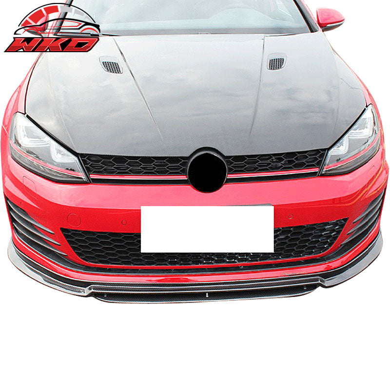 Fits 15-17 Volkswagen VW GTI MK7 RZ Style Front Bumper Lip - Matte Carbon Fiber