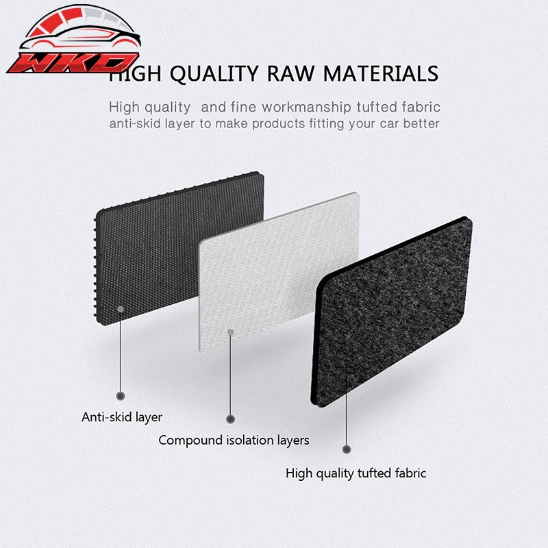 Fits 21-26 Volkswagen ID.4 4DR Front & Rear Floor Mats Carpet Nylon 4PCS - Black