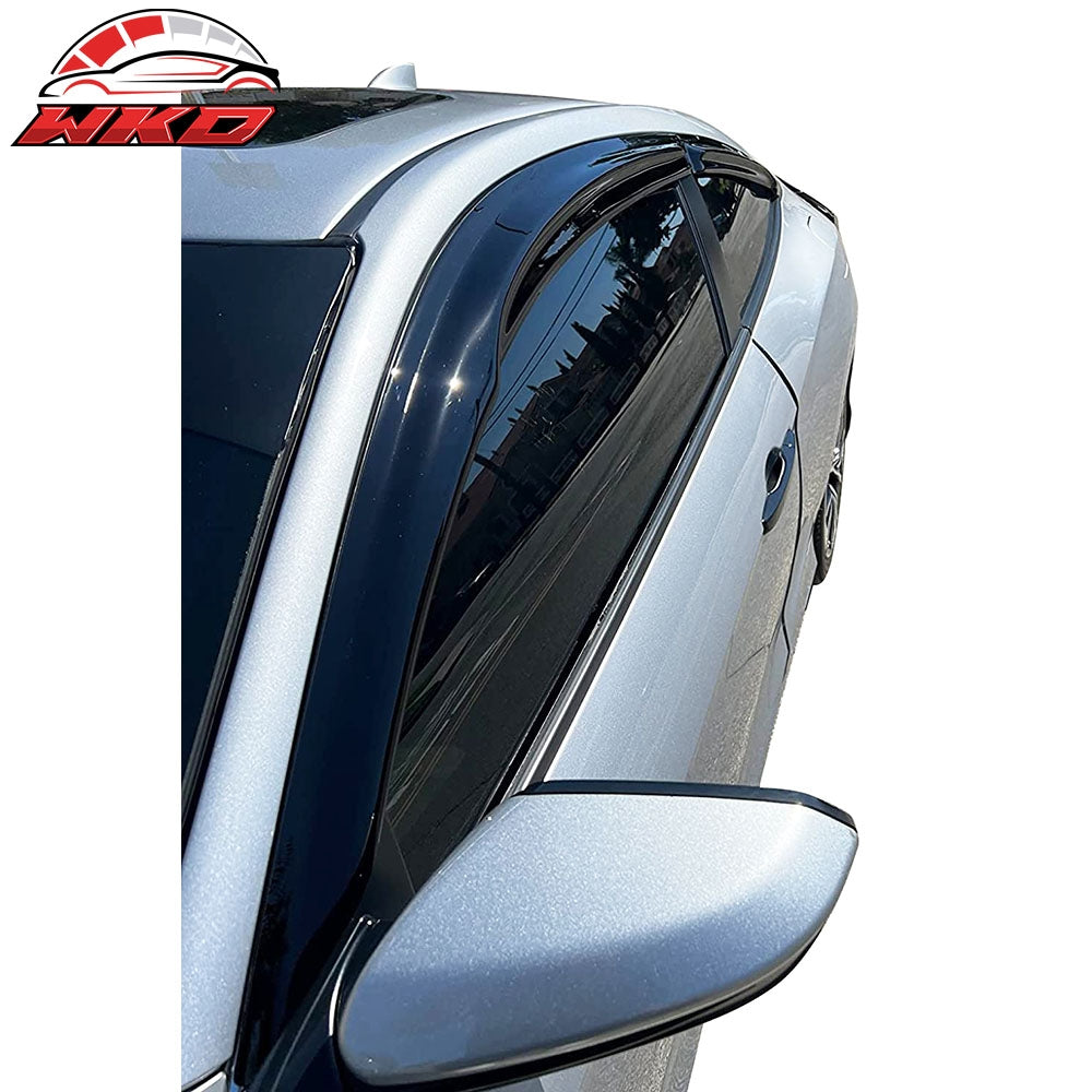 Fits 16-20 Honda Civic Coupe Mugen Style Window Visors Rain Deflectors Tape-On