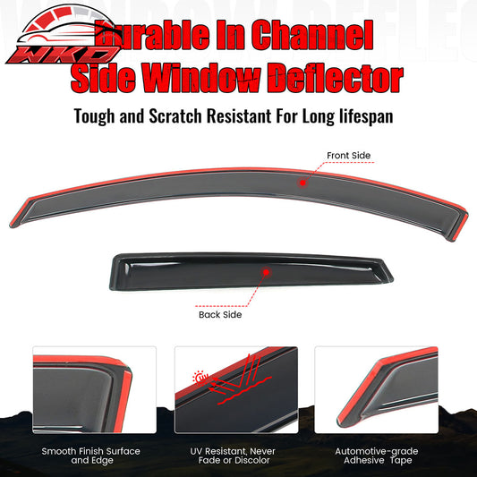 For 20-25 Ford Escape Window Visors Deflectors In Channel Acrylic Rain Sun Guard