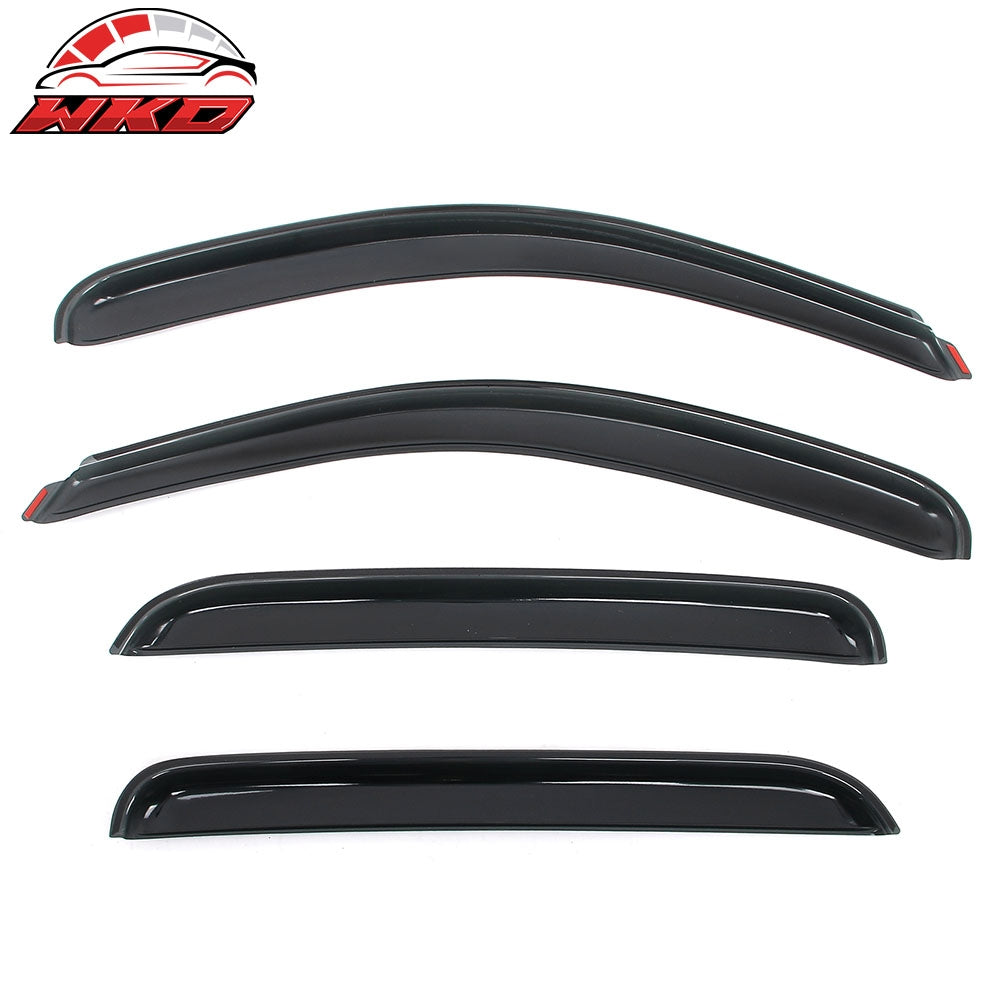 Fits 07-14 Silverado Sierra 1500 2500 HD Crew Cab Window Visors Guard In-Channel