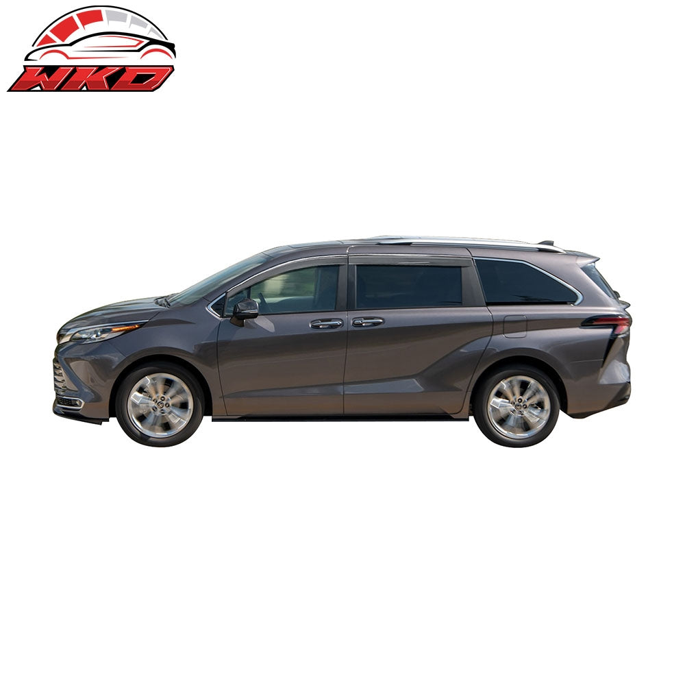 Fits 21-25 Toyota Sienna OE Style Window Visors Sun Rain Guards W/Chrome Trim PC