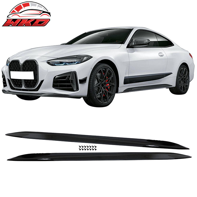 For 21-27 BMW G22 G23 M-Performance Front Rear Bumper Lip Side Skirt Gloss Black