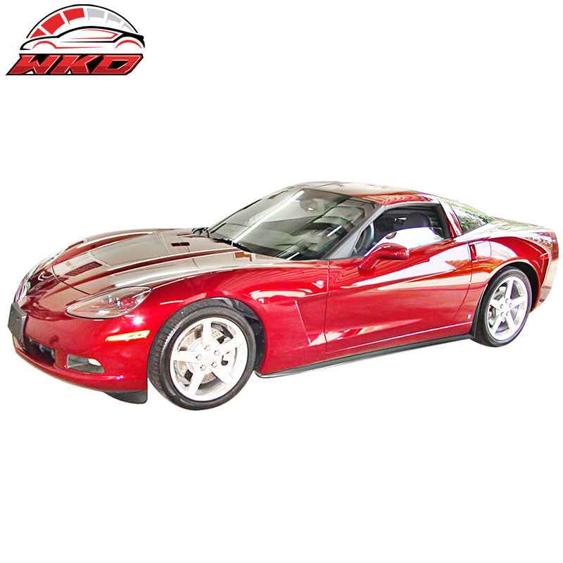 Fits 05-13 Chevy Corvette C6 Base ZL1 Style Matte Black Side Skirts - PP