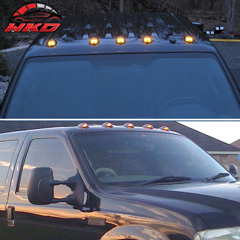 Fits Dodge & Ford Truck 5PCS Top Roof Front Marker Running Lights Yellow Lens