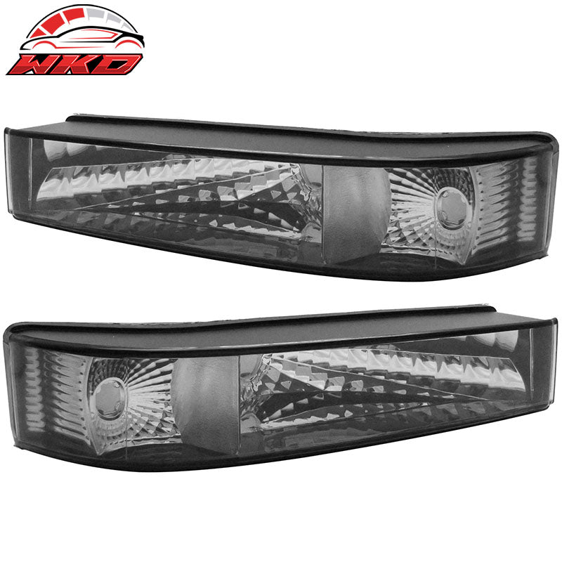 Fits 92-96 Ford Bronco Front Left Right Bumper Signal Parking Lights Smoke