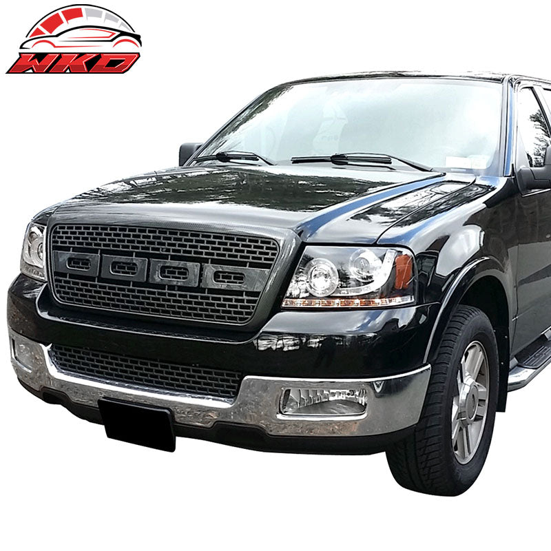 Fits 04-08 Ford F-150 R Style Front Bumper Hood Grille Carbon Fiber Hydro Dip