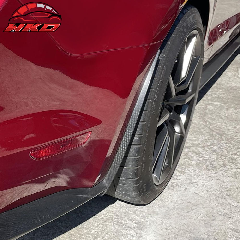 Fits 15-23 Ford Mustang 2-Door GT Style 2PCS Rear Mud Flaps Splash Guards Black