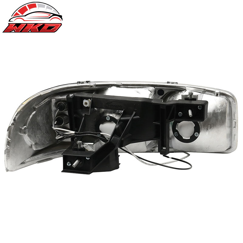 Fits 99-07 GMC Yukon LED Smoke Headlight & Bumper Lamp & Amber Reflector LH RH