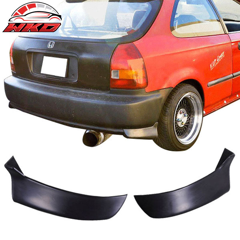 Fits 96-98 Civic 3D Mugen Front Bumper Lip + 2PC Rear Bumper Lip Valance Spats