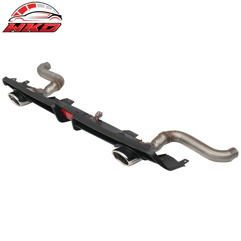 Fits 16-21 Honda Civic Sedan Rear LED Diffuser + Axle Back Dual 4in Exhaust Tips