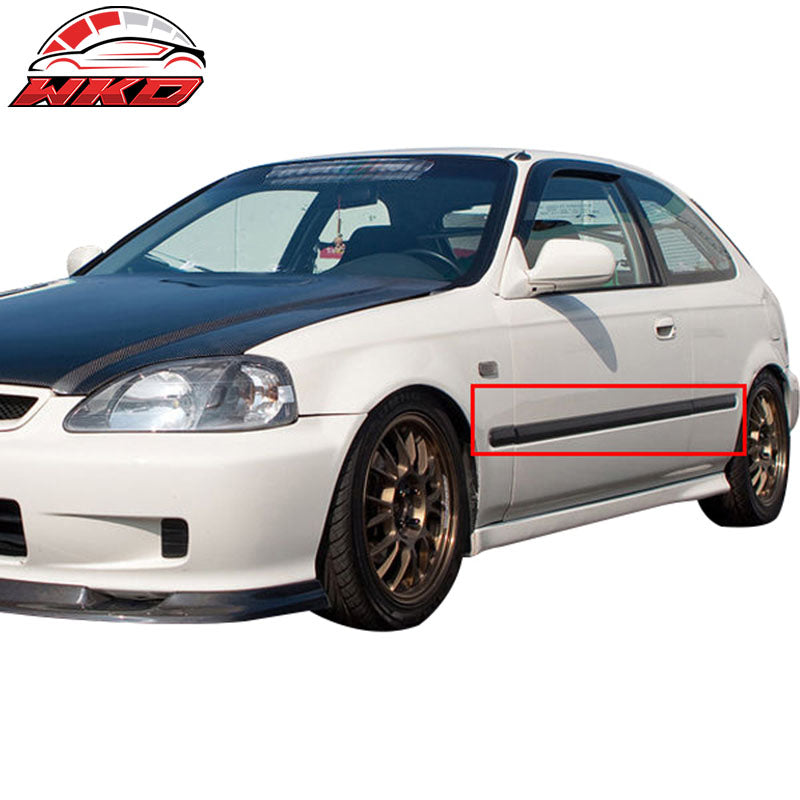 Fits 96-00 Honda Civic Coupe Hatchback JDM Side Door Molding Carbon 3D Look ABS