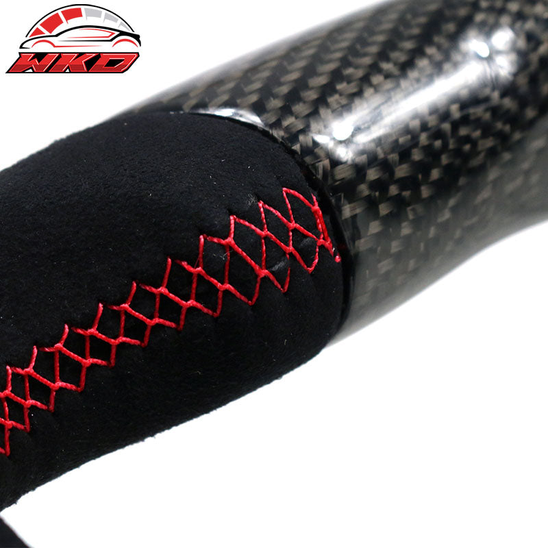 Fits 15-21 Subaru WRX STI Steering Wheel Matte Carbon Fiber+Red Stitching W/Line