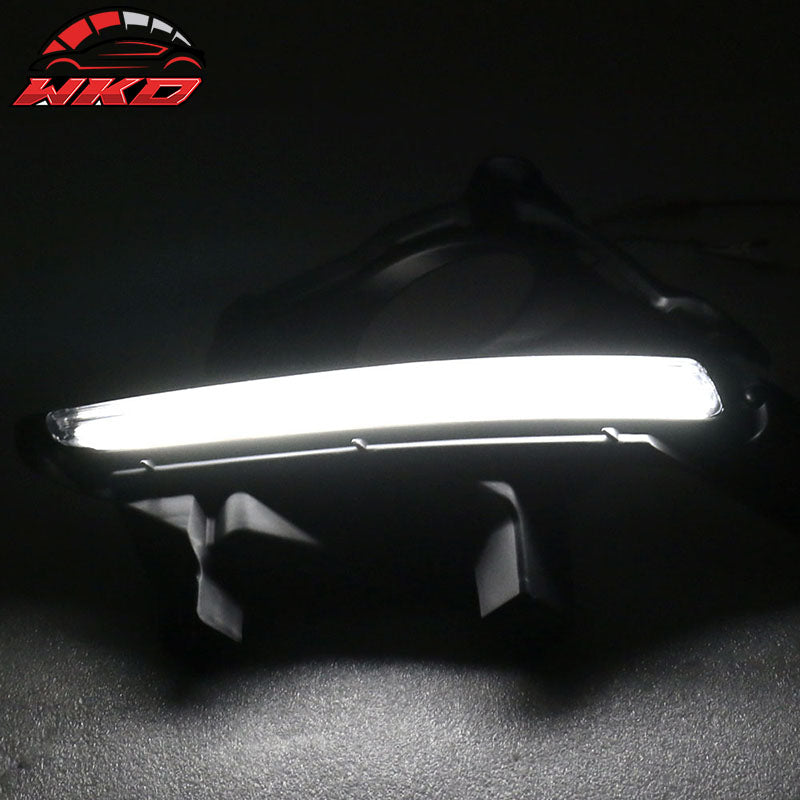 Fits 14-19 Toyota Highlander 2PCS Front Bumper Fog Lights LED DRL Sets W/Wiring