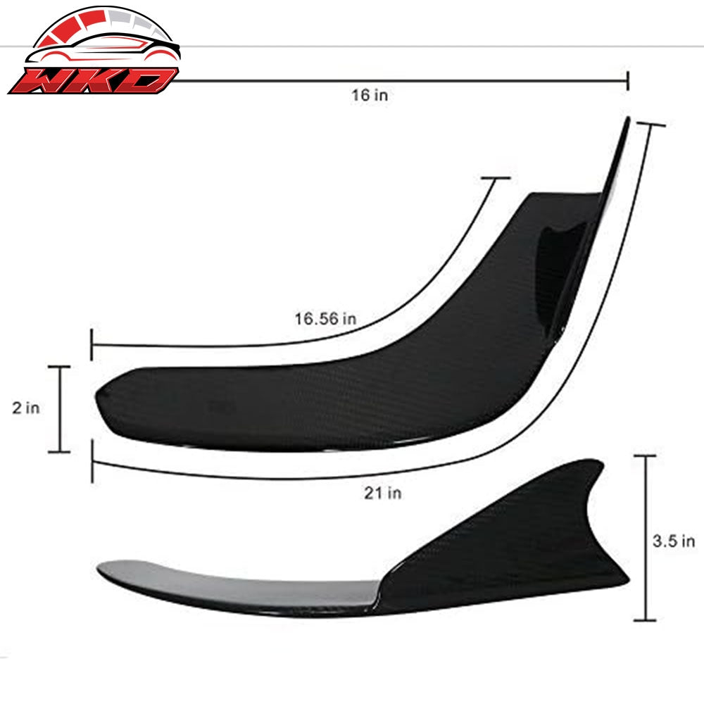 Universal Fit Carbon Fiber CF Winglet Type 3 Front Bumper Lip Splitter