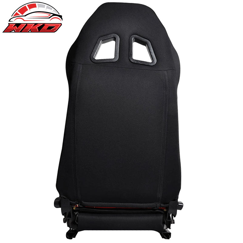 Pair Fits Honda Acura JDM Style Cloth Black & Gunmetal Brown Cloth Racing Seats
