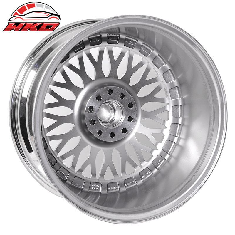 (2) 19X9.5 +40 5X114.3 / 5X120 Step Lip Deep Dish Mesh Wheels Rims Accessories