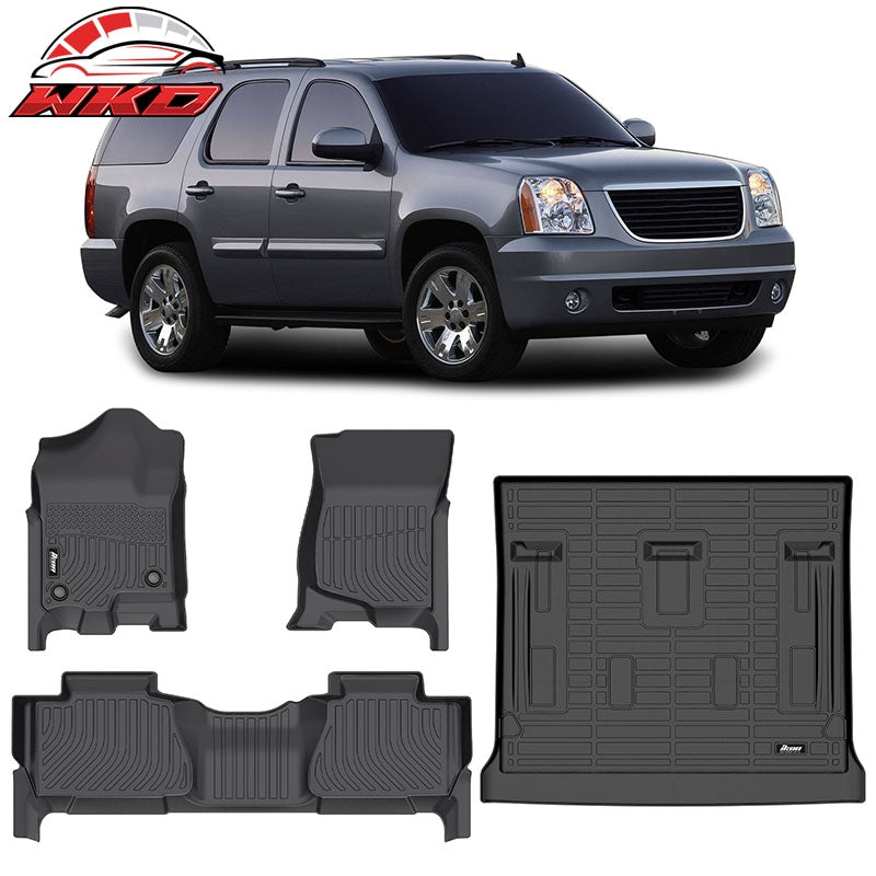 Wholesale 07¨C14 Chevy Tahoe GMC Yukon 3D All Weather Floor Mats TPE Carpet +Trunk Mat